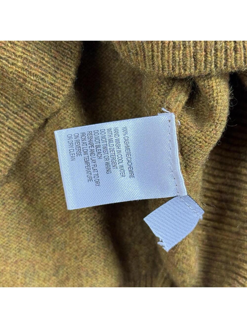 Black Brown 1826 100% Cashmere V-Neck Sweater Mustard Gold Mens M Quiet luxury - Picture 5 of 8